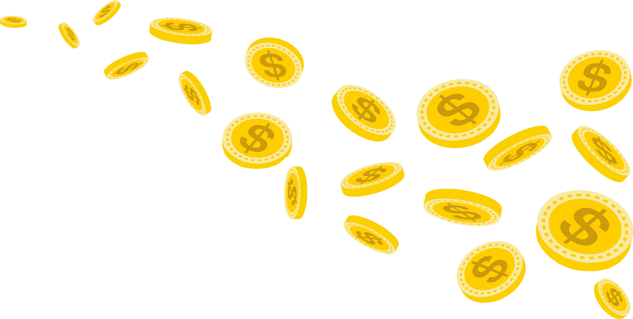 Golden Dollar Coins Illustration
